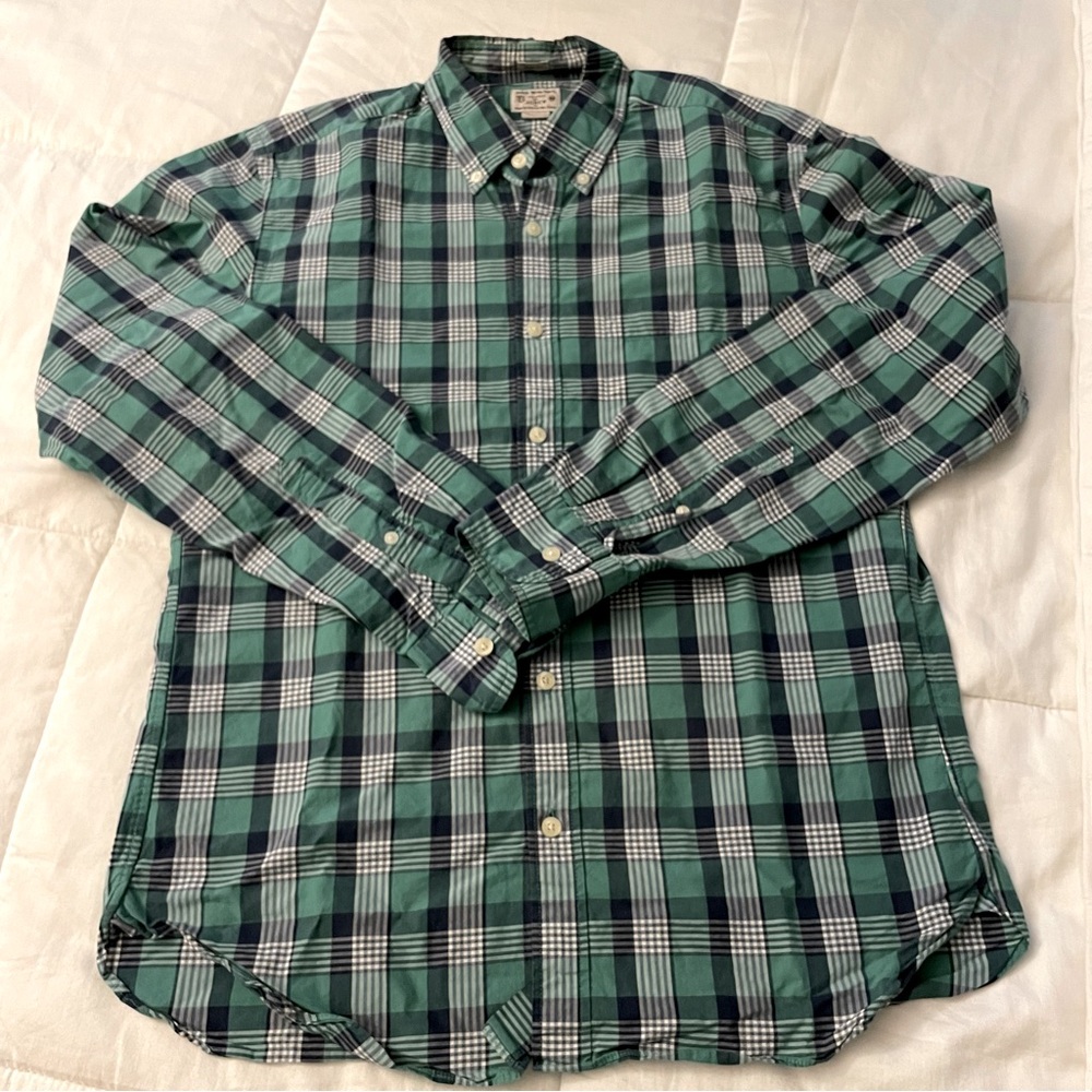 Jcrew Green Quality Woven Shirt Button Down